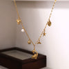 Wholesale Jewelry Titanium Steel Stainless Steel Animal Zodiac Star Shape Fishtail Turtle Pearl Starfish Dolphin Pendant Necklace With Electroplating Sweet Natural Style