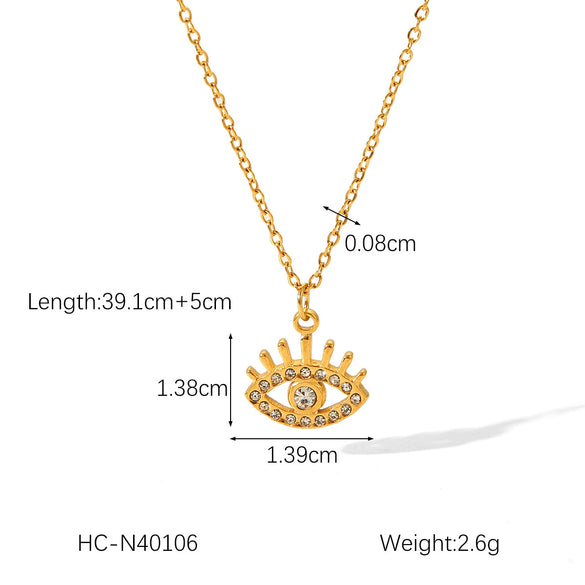 Wholesale Jewelry Titanium Steel Stainless Steel Geometric Devil's Eye Pendant Necklace With Electroplating