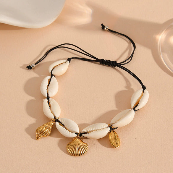 Wholesale Jewelry Titanium Steel Starfish Clown Fish Conch Pendant With Plants Flowers Pattern For Women