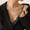 Wholesale Jewelry 316L Stainless Steel Turquoise Opalite Inlaid Cat's Eye Retro Geometric Style For Women