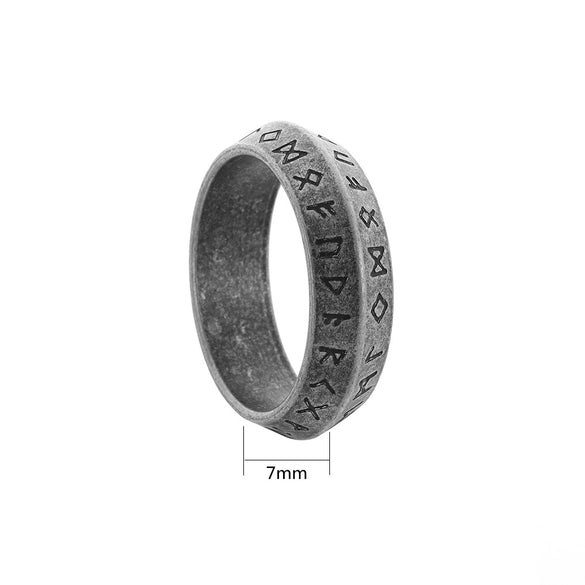 Wholesale Jewelry Titanium Steel Unisex Ring Bracelet With Ancient Silver Style And Letters Numbers Text Pattern Electroplated