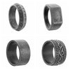 Wholesale Jewelry Titanium Steel Unisex Ring Bracelet With Ancient Silver Style And Letters Numbers Text Pattern Electroplated