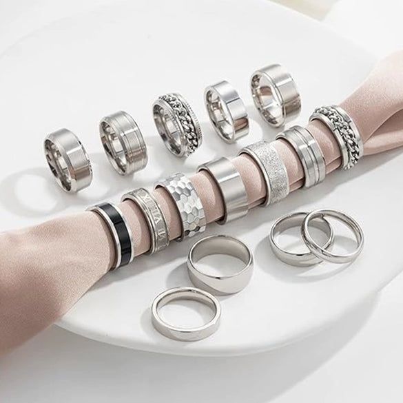 Wholesale Jewelry Titanium Steel Unisex Ring With Letters Numbers Text Vacuum Plating