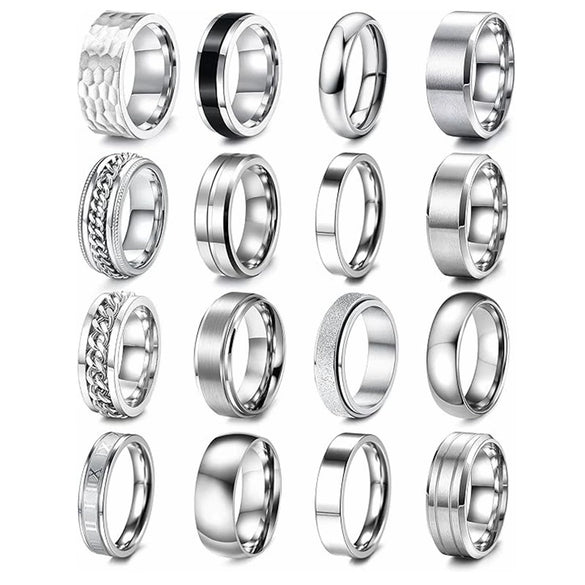 Wholesale Jewelry Titanium Steel Unisex Ring With Letters Numbers Text Vacuum Plating