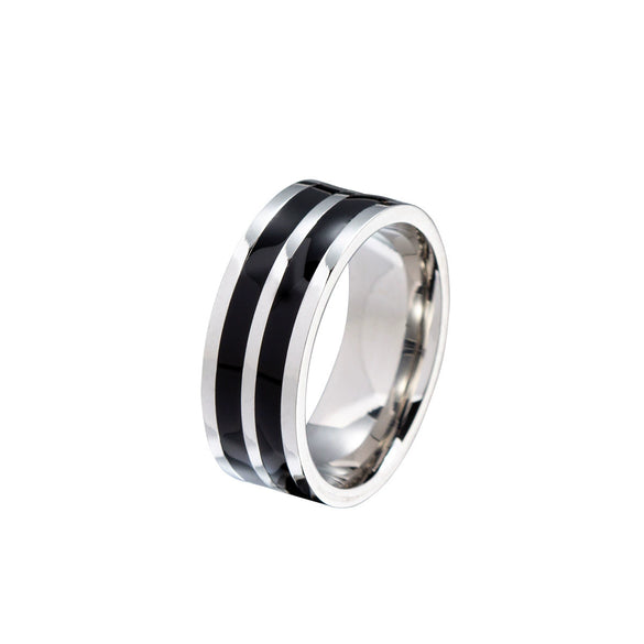 Wholesale Jewelry Titanium Steel Ushaped Ring Dripping Oil Design Unisex