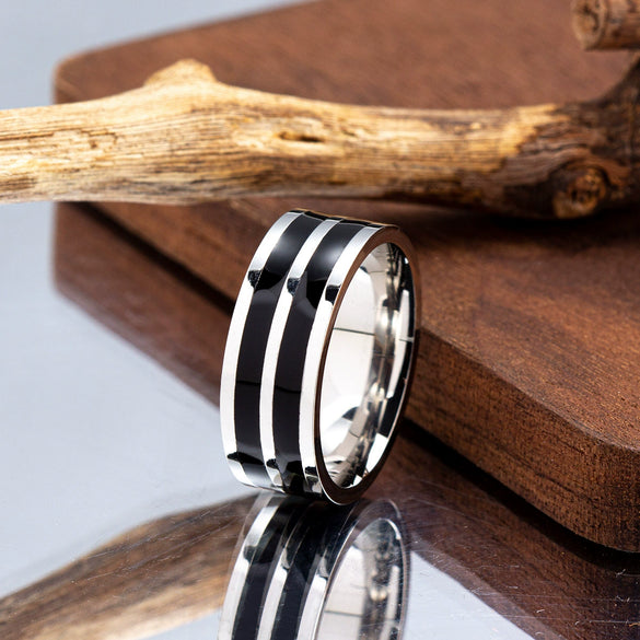 Wholesale Jewelry Titanium Steel Ushaped Ring Dripping Oil Design Unisex
