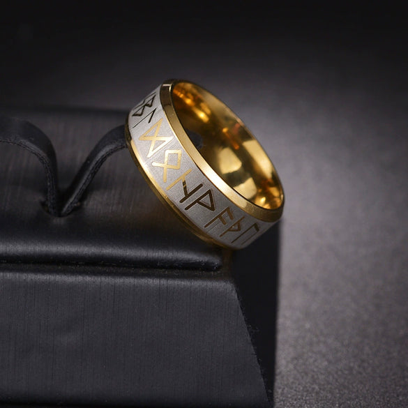 Wholesale Jewelry Titanium Steel Viking Geometric Pattern Electroplating Men's Ring And Bracelet