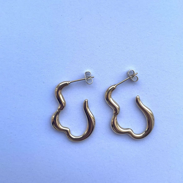 Wholesale Jewelry Titanium Steel Vintage Geometric Wrap Ring Earrings 18K Gold Plated
