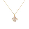 Wholesale Jewelry Titanium Steel Women's Light Luxury Clover Necklace With Real Gold Electroplated And Diamond And Flower Pendant