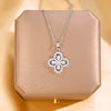 Wholesale Jewelry Titanium Steel Women's Light Luxury Clover Necklace With Real Gold Electroplated And Diamond And Flower Pendant