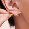 Wholesale Jewelry 316L Stainless Steel Zircon Drip Oil Industrious Little Bee Light Luxury Electroplated Necklace Bracelet Ring Earrings Set For Women