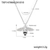 Wholesale Jewelry 316L Stainless Steel Zircon Drip Oil Industrious Little Bee Light Luxury Electroplated Necklace Bracelet Ring Earrings Set For Women