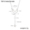 Wholesale Jewelry 316L Stainless Steel Zircon Star Geometric Style Double Clavicle Necklace And Bracelet With Electroplating Treatment
