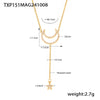 Wholesale Jewelry 316L Stainless Steel Zircon Star Geometric Style Double Clavicle Necklace And Bracelet With Electroplating Treatment