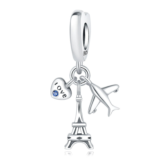 Wholesale Jewelry Travel Style Aircraft Passport Pendant 925 Sterling Silver Dripping Oil