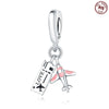 Wholesale Jewelry Travel Style Aircraft Passport Pendant 925 Sterling Silver Dripping Oil