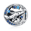 Wholesale Jewelry Travel Style Aircraft Passport Pendant 925 Sterling Silver Dripping Oil