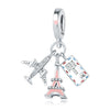 Wholesale Jewelry Travel Style Aircraft Passport Pendant 925 Sterling Silver Dripping Oil