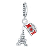 Wholesale Jewelry Travel Style Airplane 925 Sterling Silver Dripping Oil Pendant Bracelet Beads