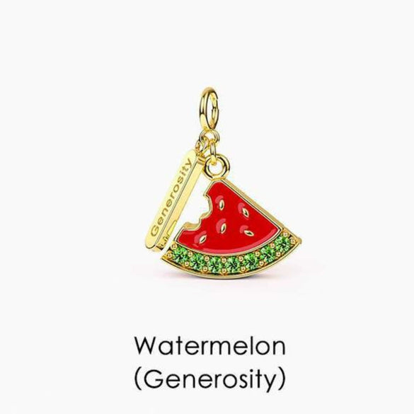Wholesale Jewelry Tropical Fruit Geometric Copper Titanium Steel Electroplated Pendant Necklace Bracelet