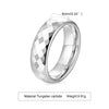 Wholesale Jewelry Tungsten Steel Geometric Polygon Couple Ring With Flower Cut And Polishing