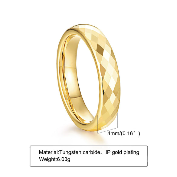 Wholesale Jewelry Tungsten Steel Geometric Polygon Couple Ring With Flower Cut And Polishing