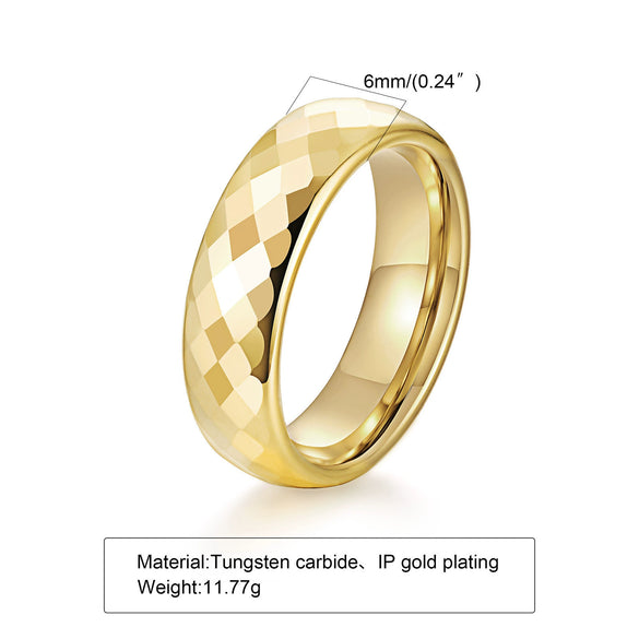 Wholesale Jewelry Tungsten Steel Geometric Polygon Couple Ring With Flower Cut And Polishing