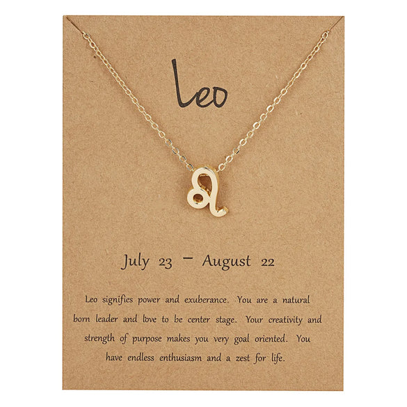 Wholesale Jewelry Twelve Constellation Symbol Inlaid Rhinestone Necklace Gooddiy