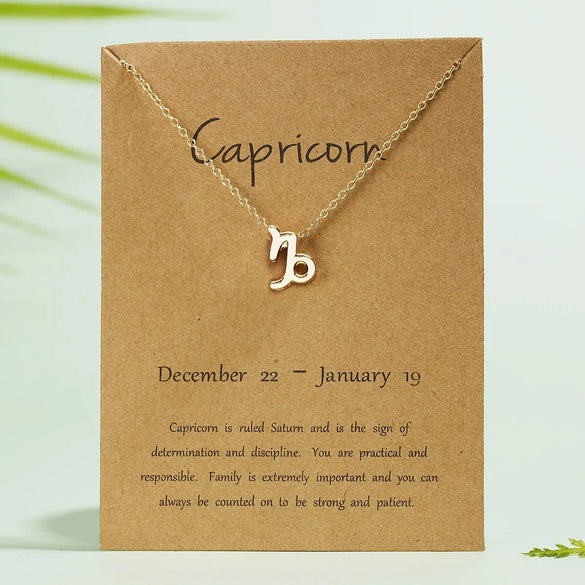 Wholesale Jewelry Twelve Constellation Symbol Inlaid Rhinestone Necklace Gooddiy