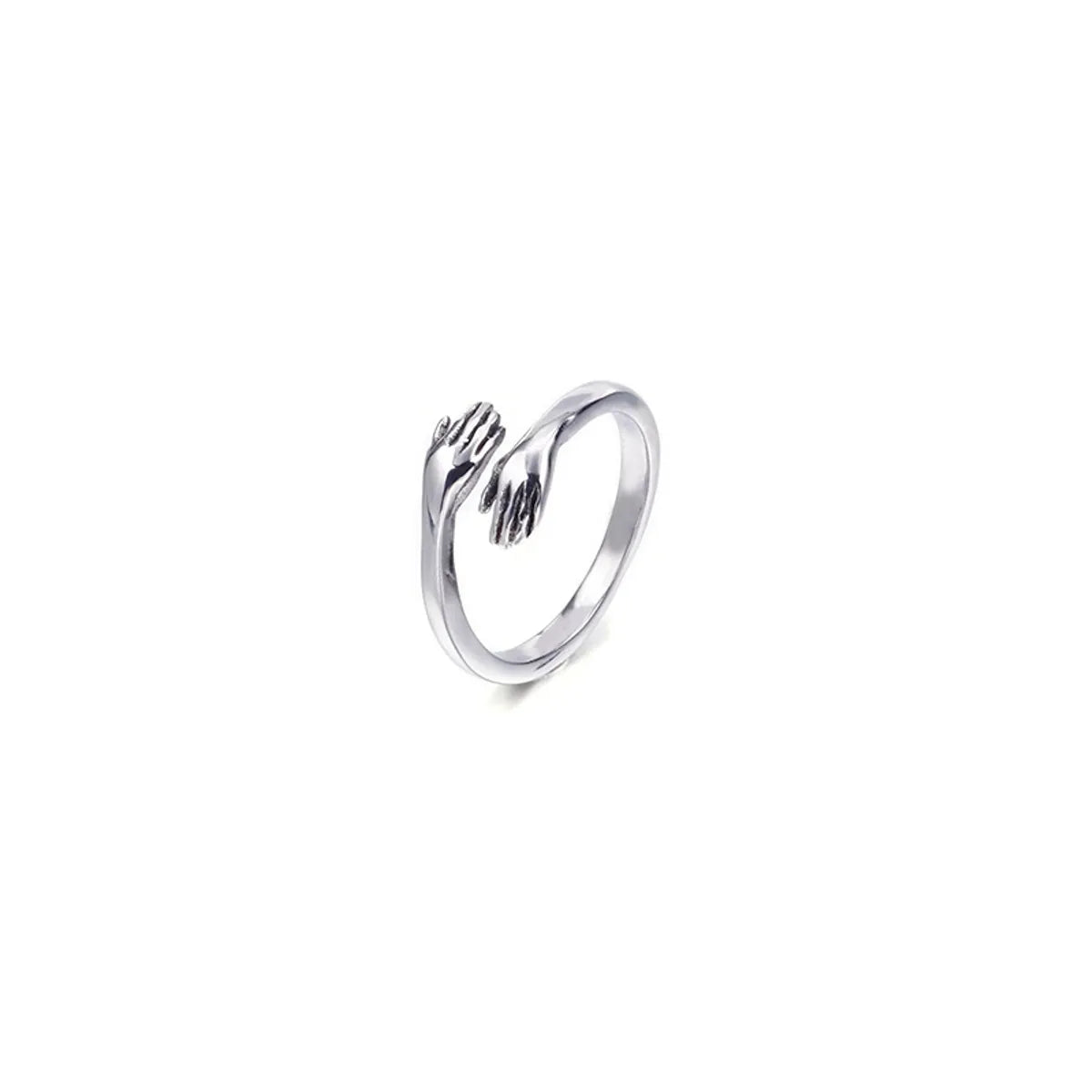 Wholesale Jewelry Two Hands Hug Stainless Steel Ring Gooddiy