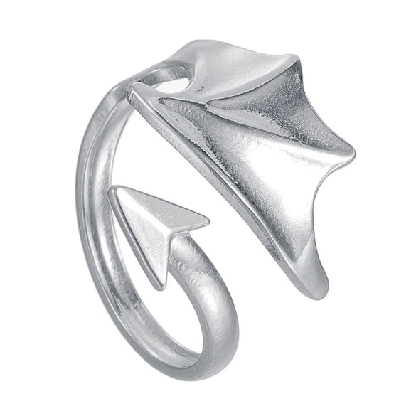 Wholesale Jewelry Unisex Angel Devil Wing Couple Ring Titanium Steel With Letters Numbers Text Electroplating