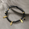 Wholesale Jewelry Unisex Black Rope Beaded Bracelets Titanium Steel Electroplating