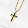 Wholesale Jewelry Unisex Cross Titanium Steel Alloy Pendant Necklace With Geometric Pattern And Electroplating Treatment