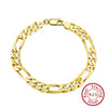 Wholesale Jewelry Unisex Geometric S925 Sterling Silver Figaro Mother Bracelet Electroplated