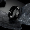 Wholesale Jewelry Unisex Multifaceted Geometric 304 Stainless Steel Frosted Ring Electroplated