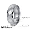 Wholesale Jewelry Unisex Multifaceted Geometric 304 Stainless Steel Frosted Ring Electroplated
