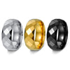 Wholesale Jewelry Unisex Multifaceted Geometric 304 Stainless Steel Frosted Ring Electroplated