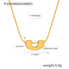 Wholesale Jewelry Ushaped Pendant 316L Stainless Steel Plated Gold Geometric Women's Earrings And Necklace Set