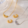 Wholesale Jewelry Ushaped Pendant 316L Stainless Steel Plated Gold Geometric Women's Earrings And Necklace Set