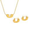 Wholesale Jewelry Ushaped Pendant 316L Stainless Steel Plated Gold Geometric Women's Earrings And Necklace Set