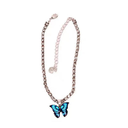 Wholesale Jewelry Vacation Beach Butterfly Alloy Artificial Gemstones Anklet