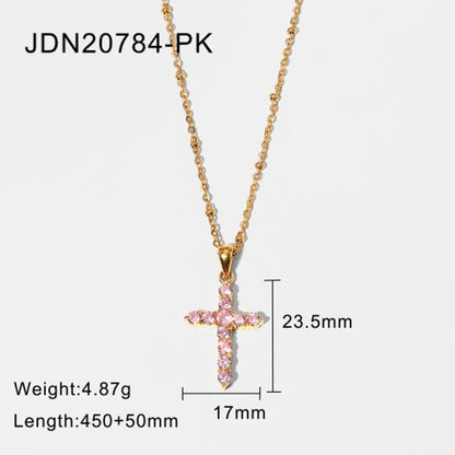 Wholesale Jewelry Vacation Beach Cross 304 Stainless Steel Pendant Necklace