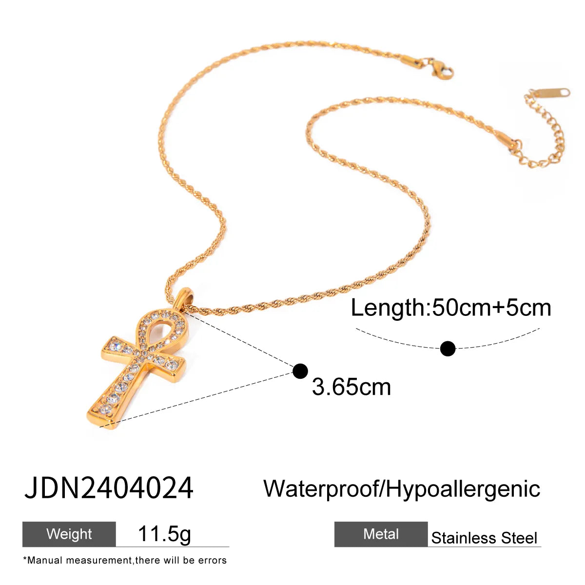 Wholesale Jewelry Vacation Beach Cross 304 Stainless Steel Pendant Necklace