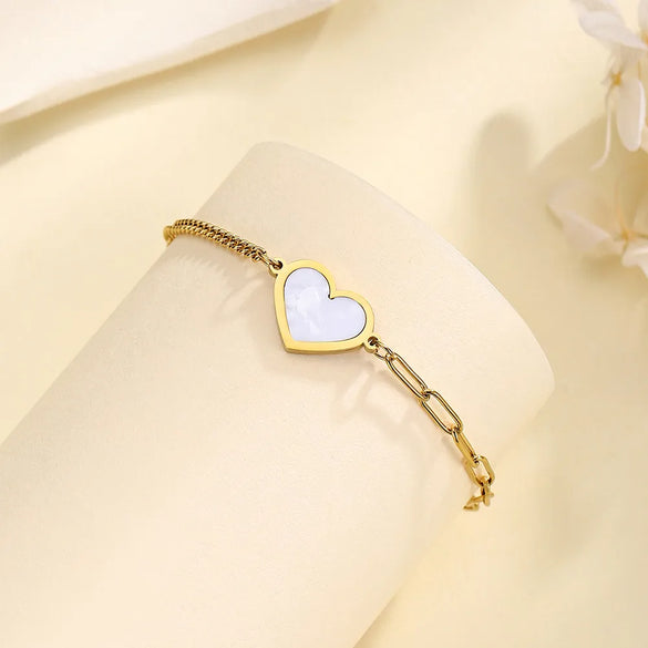 Wholesale Jewelry Vacation Beach Heart Shape 304 Stainless Steel Anklet