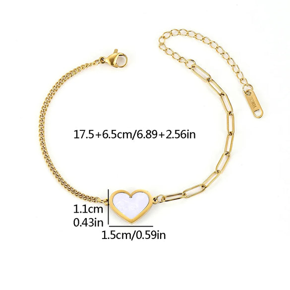 Wholesale Jewelry Vacation Beach Heart Shape 304 Stainless Steel Anklet