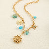 Wholesale Jewelry Vacation Beach Modern Style Heart Shape Bow Knot Titanium Steel Multi Charms Necklace Chain-Free