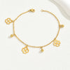 Wholesale Jewelry Vacation Beach Simple Style Flower 201 Stainless Steel 18K Gold Plated Hollow Out Anklet