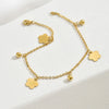 Wholesale Jewelry Vacation Beach Simple Style Flower 201 Stainless Steel 18K Gold Plated Hollow Out Anklet