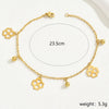 Wholesale Jewelry Vacation Beach Simple Style Flower 201 Stainless Steel 18K Gold Plated Hollow Out Anklet