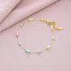 Wholesale Jewelry Vacation Beach Sweet Star Heart Shape 304 Stainless Steel 18K Gold Plated Plating Anklet